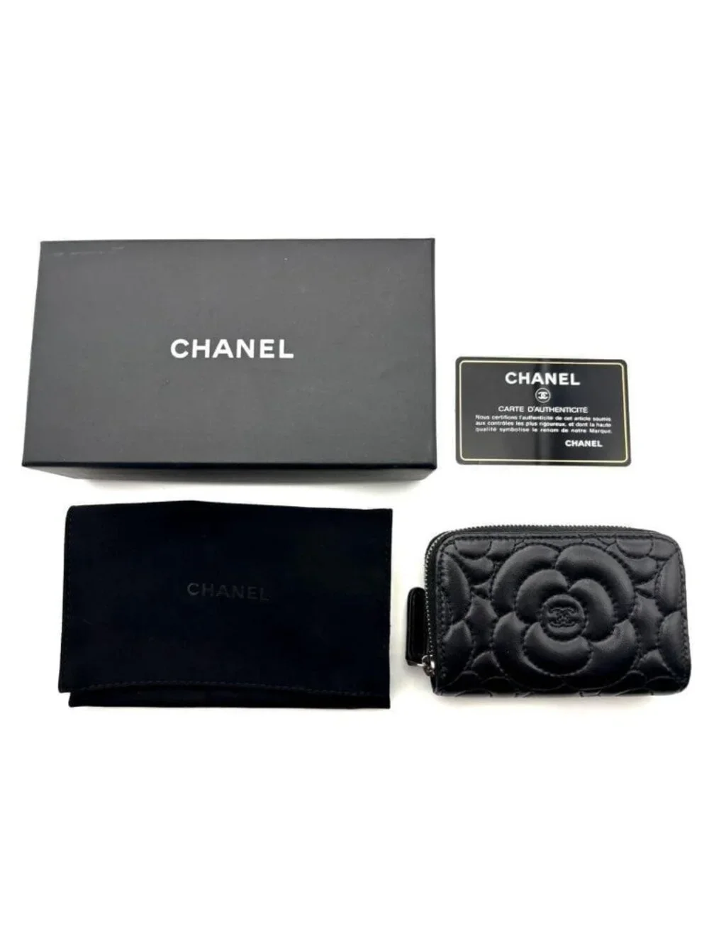 Chanel Wallet Camellia Stitch Coin Purse